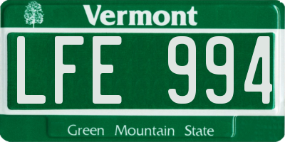VT license plate LFE994