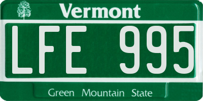 VT license plate LFE995