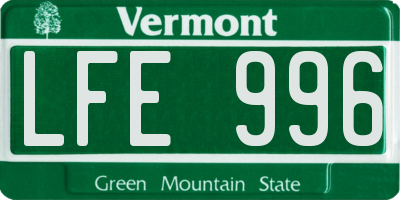 VT license plate LFE996