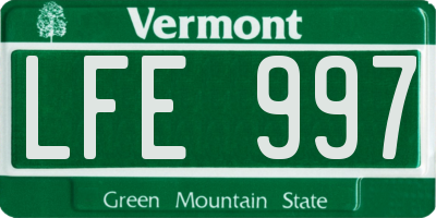 VT license plate LFE997
