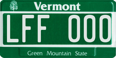VT license plate LFF000