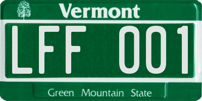VT license plate LFF001