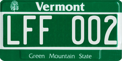 VT license plate LFF002