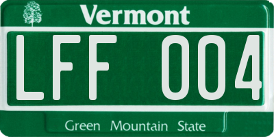 VT license plate LFF004