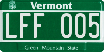 VT license plate LFF005