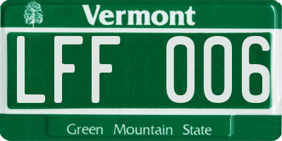 VT license plate LFF006