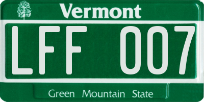 VT license plate LFF007