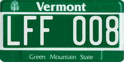 VT license plate LFF008