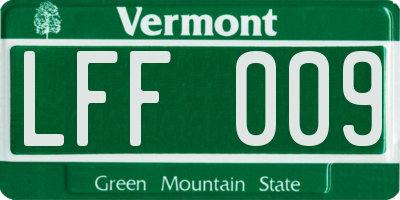 VT license plate LFF009