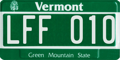 VT license plate LFF010