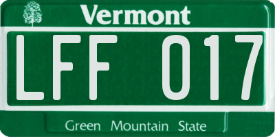 VT license plate LFF017