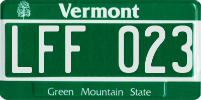 VT license plate LFF023
