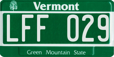 VT license plate LFF029