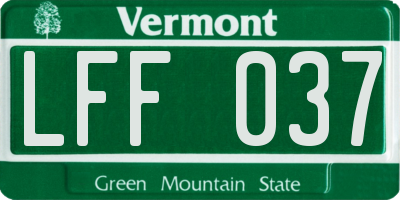 VT license plate LFF037