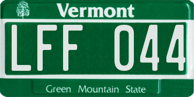 VT license plate LFF044