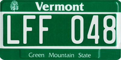 VT license plate LFF048