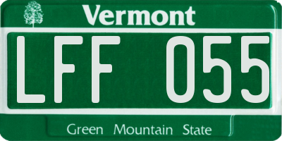 VT license plate LFF055