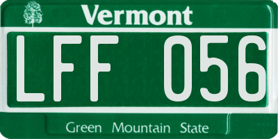 VT license plate LFF056