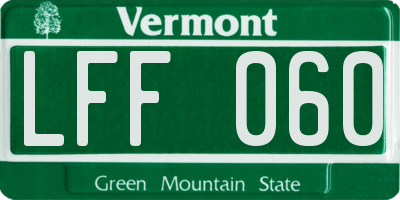 VT license plate LFF060