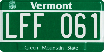 VT license plate LFF061