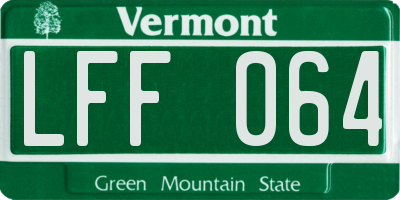VT license plate LFF064