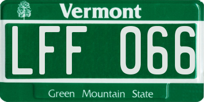 VT license plate LFF066