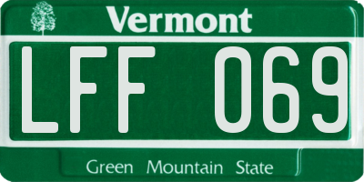 VT license plate LFF069