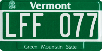 VT license plate LFF077
