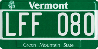 VT license plate LFF080