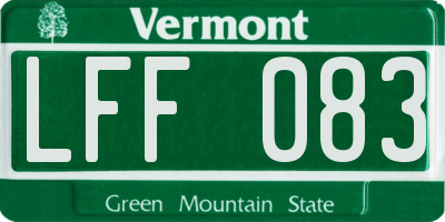 VT license plate LFF083