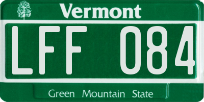 VT license plate LFF084