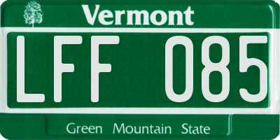 VT license plate LFF085