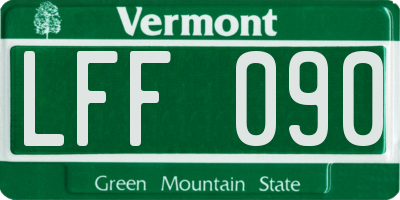 VT license plate LFF090