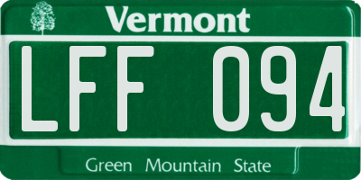 VT license plate LFF094