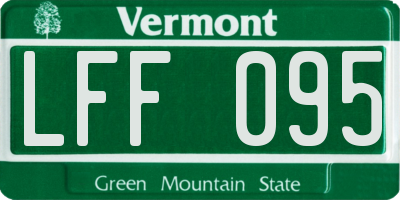 VT license plate LFF095