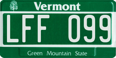 VT license plate LFF099