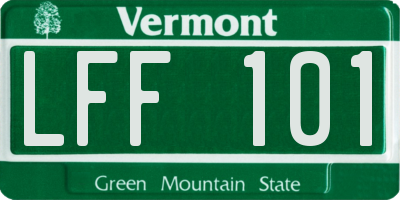 VT license plate LFF101
