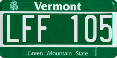 VT license plate LFF105