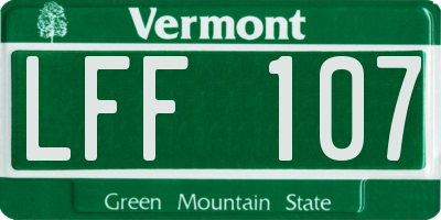 VT license plate LFF107