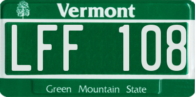VT license plate LFF108