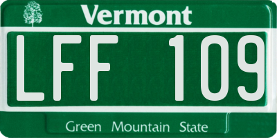 VT license plate LFF109