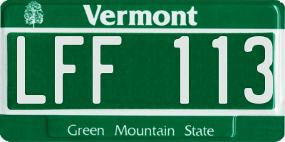VT license plate LFF113