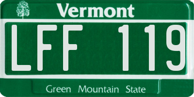 VT license plate LFF119