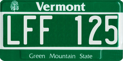 VT license plate LFF125