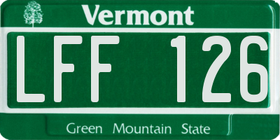 VT license plate LFF126