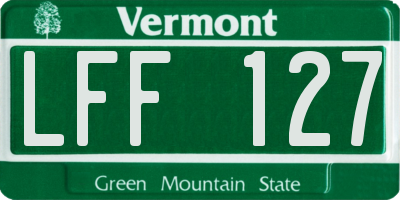 VT license plate LFF127