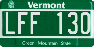 VT license plate LFF130