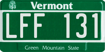 VT license plate LFF131