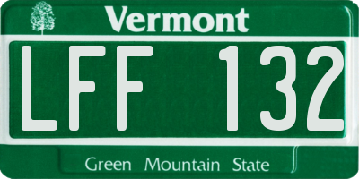 VT license plate LFF132