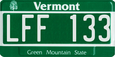 VT license plate LFF133